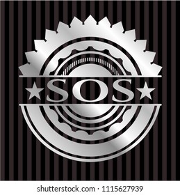 SOS silver emblem or badge