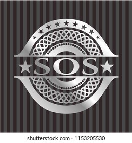 SOS silver shiny badge