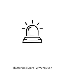 SOS siren alarm line icon vector illustration. Emergency alarm sign. SOS emergency alert. Emergency siren light Icon. Emergency siren icon style warning icon symbol.