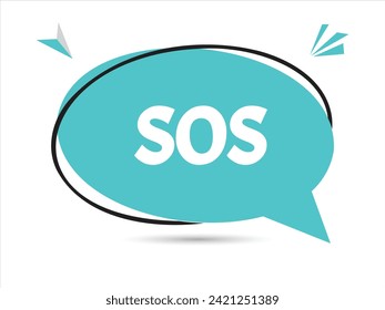 SOS speech bubble text. Banner and Poster. vector illustration.