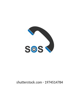 SOS symbol icon design concept vector template illustration