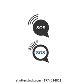 SOS symbol icon design concept vector template illustration