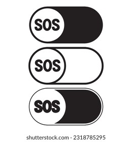 SOS Toggle Switch Buttons, with Modern Devices User Interface, SOS vector icon Illustration
