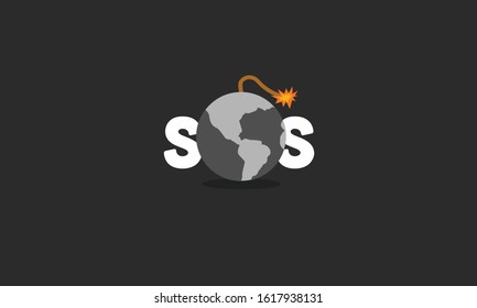 SOS Typography with World Bomb