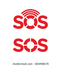 SOS Vector icon design illustration Template