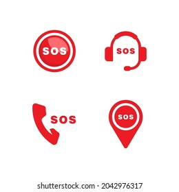 SOS Vector icon design illustration Template