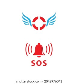 SOS Vector icon design illustration Template