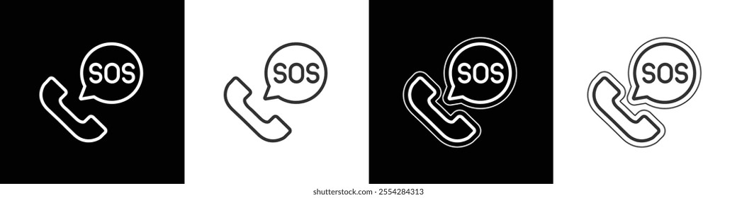 SOS vector icon. Emergency phone symbol. Emergency call line and flat icon, medicine and healthcare, police etc. SOS vector icon symbol illustration.