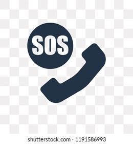 Sos vector icon isolated on transparent background, Sos transparency concept can be used web and mobile
