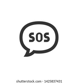 Sos vector icon, monocolor symbol