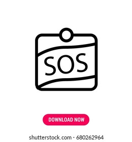 SOS vector icon, The symbol of label about help. Simple, modern flat vector illustration for mobile app, website or desktop app  
