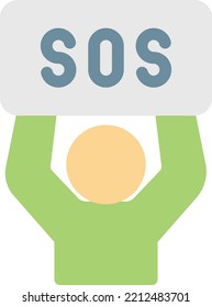 Ilustración SOS Vector en un fondo transparente. Símbolos de calidad superior. Iconos vectoriales de color de línea para el concepto y el diseño gráfico. 
