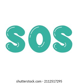 sos in  water text vector illustration