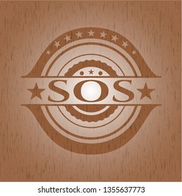 SOS wooden emblem