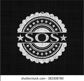 SOS written on a chalkboard