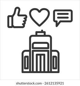 Sosial Import Icon Vector Illustration Outline