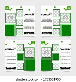 sosial media post green colour using for business promotion style two
