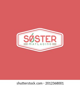 Soster Matlaging (Translation Norwegian: Sister Cooking) template Logo Design. Emblem icon. Vector Illustration.