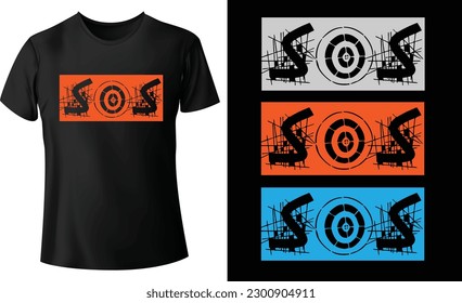 SOS...typography custom t-shirt design concept