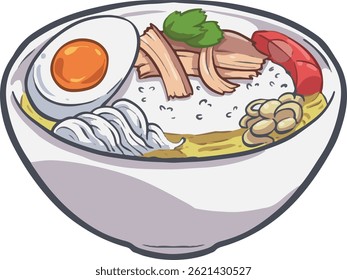 Soto Ayam Chicken Soup Indonesian Food Vector