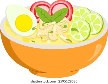 Soto Banjar Indonesian Food Illustration