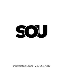 SOU initial letter monogram typography logo vector
