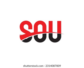 SOU Letter Initial Logo Design Vector Illustration