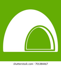 Souffle icon white isolated on green background. Vector illustration