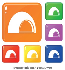 Souffle icons set collection vector 6 color isolated on white background