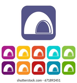 Souffle icons set vector illustration in flat style In colors red, blue, green and other