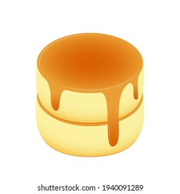 Vector de crepes de espuma. Las crepes de espuma son postres. Panqueques de Souffle con fondo blanco.