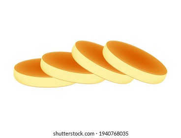 Souffle pancakes vector. Souffle pancakes is Dessert. Souffle pancakes on white background.