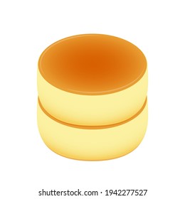 Vector de crepes de espuma. Las crepes de espuma son postres. Panqueques de Souffle con fondo blanco.
