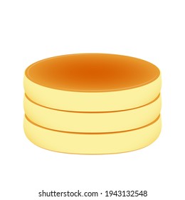 Vector de crepes de espuma. Las crepes de espuma son postres. Panqueques de Souffle con fondo blanco.