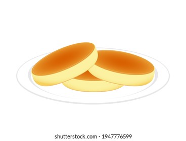 Vector de crepes de espuma. Las crepes de espuma son postres. Panqueques de Souffle con fondo blanco.