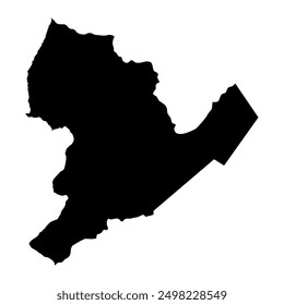 Soufriere district map, administrative division of Saint Lucia. Vector illustration.