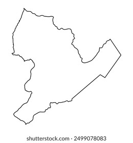 Soufriere district map, administrative division of Saint Lucia. Vector illustration.