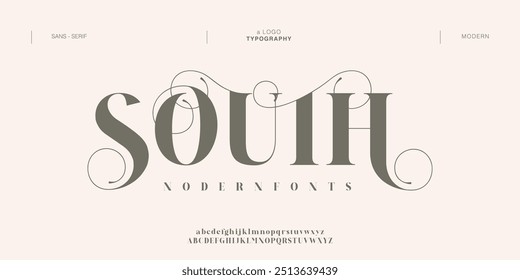 Souih Abstract modern urban alphabet fonts. Typography sport, technology, fashion, digital, future creative logo font. vector illustration