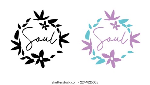 
Soul . Body and soul care. Logo for women's business
