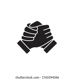 Soul brother handshake icon, thumb clasp handshake or homie handshake isolated on white background, friendship or deal business concept, vector icon for apps and websites