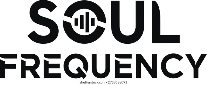 Soul Frequency wave typography t-shirt design vector illustration for music audio passion spiritual energy and creative rhythm projects on transparent background.