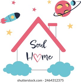 Soul Home Simple Vector Illustration