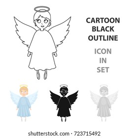 Soul icon in cartoon style isolated on white background. Funeral ceremony symbol stock vector illustration.