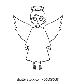Soul icon in outline style isolated on white background. Funeral ceremony symbol stock vector illustration.