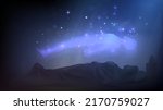 Soul leaving the body in the dark, concept of astral or afterlife