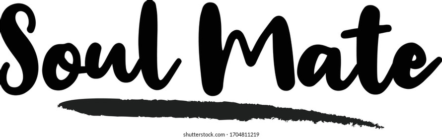 Soul Mate Calligraphy Handwritten Lettering for posters, cards design, T-Shirts. 