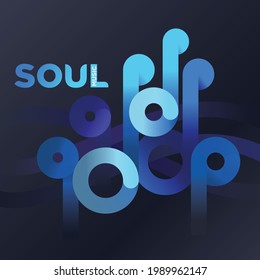 Soul Music Festival or Symphony orchestra. Modern graphic design for Poster, digital web banner or flyer. Vector illustration.