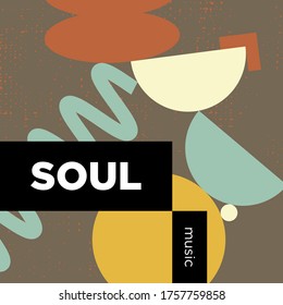 Soul Music Playlist. Vector, Cover Playlist, Thumbnail Design.