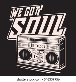 Soul music typography, tee shirt graphics, vectors