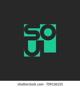 Soul musical poster or t-shirt print box text green color. Music logo album disc cover lettering square shape, concert or party typography banner design element mockup.